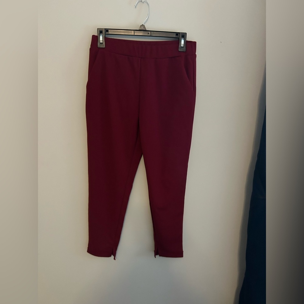 SHEIN Deep Red burgundy maroon Ankle Pants